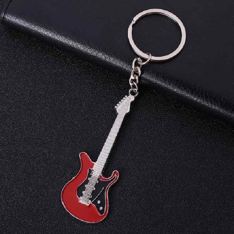 2 PCS Creative Guitar Keychain Metal Musical Instrument Pendant(Red) - Key Rings by PMC Jewellery | Online Shopping South Africa | PMC Jewellery