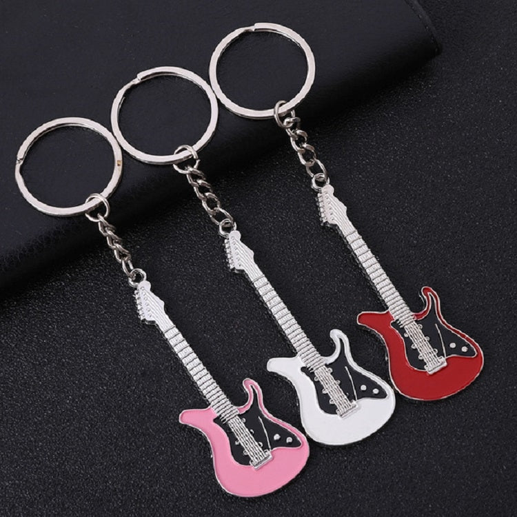 2 PCS Creative Guitar Keychain Metal Musical Instrument Pendant(Red) - Key Rings by PMC Jewellery | Online Shopping South Africa | PMC Jewellery