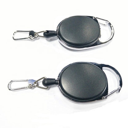 2 PCS Retractable Pull Badge Reel Zinc Alloy ABS ID Lanyard Name Tag Card Badge Key Ring Chain Clips - Name Card Holder by PMC Jewellery | Online Shopping South Africa | PMC Jewellery