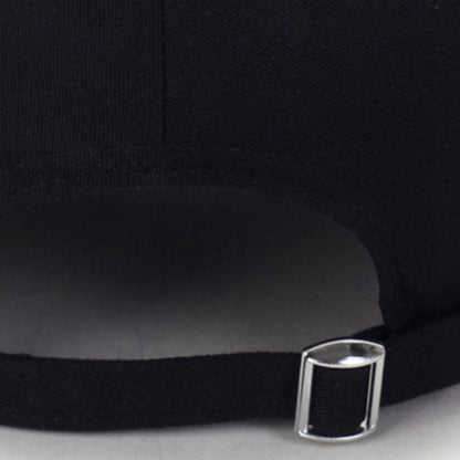 Unisex Casual Solid Color Adjustable Baseball Caps with Ring(Black) - Peaked Cap by PMC Jewellery | Online Shopping South Africa | PMC Jewellery
