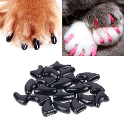 20 PCS Silicone Soft Cat Nail Caps / Cat Paw Claw / Pet Nail Protector/Cat Nail Cover, Size:S(Black) - Pet Care by PMC Jewellery | Online Shopping South Africa | PMC Jewellery