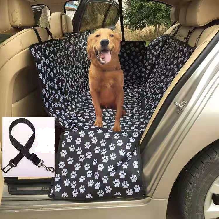 Waterproof Rear Back Pet Dog Car Seat Cover Mats Hammock Protector With Safety Belt, Size:130x150x38cm(Black) - Seat Accessories by PMC Jewellery | Online Shopping South Africa | PMC Jewellery