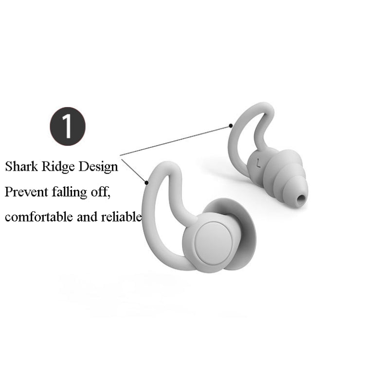 4 PCS / 2 Pair Shark Fin Nnti-falling and Noise-reducing Earplugs Anti-Noise Earplugs For Sleeping Dormitory Noise Cancelling And Noise Prevention Earplugs(Gray (2 Layers)) - Earmuff & Pad by PMC Jewellery | Online Shopping South Africa | PMC Jewellery