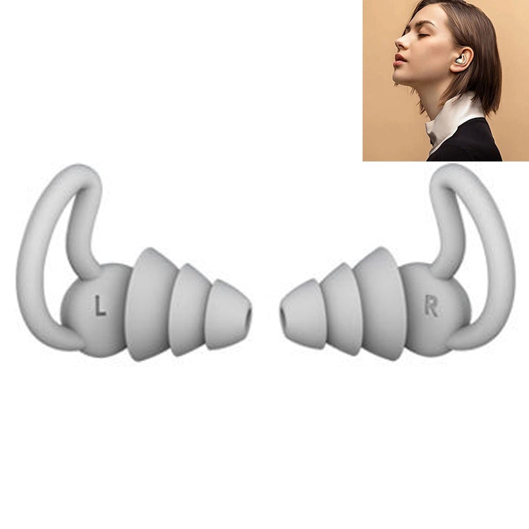 4 PCS / 2 Pair Shark Fin Nnti-falling and Noise-reducing Earplugs Anti-Noise Earplugs For Sleeping Dormitory Noise Cancelling And Noise Prevention Earplugs(Gray (3 Layers)) - Earmuff & Pad by PMC Jewellery | Online Shopping South Africa | PMC Jewellery