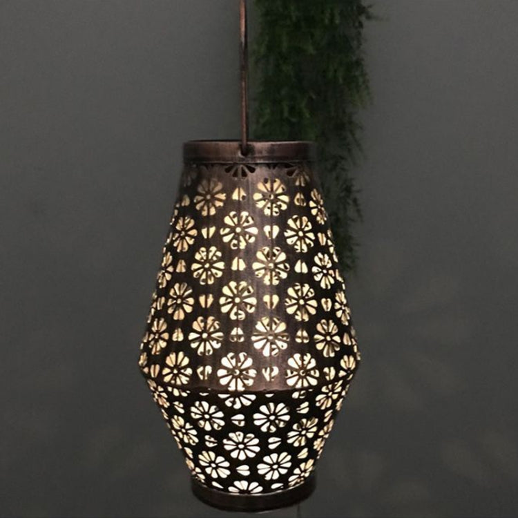 Outdoor Solar Wrought Iron Lantern Garden Decoration Light LED Pendant Lamp - With Solar Panel by PMC Jewellery | Online Shopping South Africa | PMC Jewellery