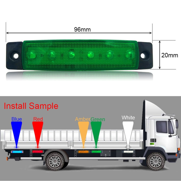 4 PCS 12V 6 SMD Auto Car Bus Truck Wagons External Side Marker Lights LED Trailer Indicator Light Rear Side Lamp(Green) - Clearance Lights by PMC Jewellery | Online Shopping South Africa | PMC Jewellery