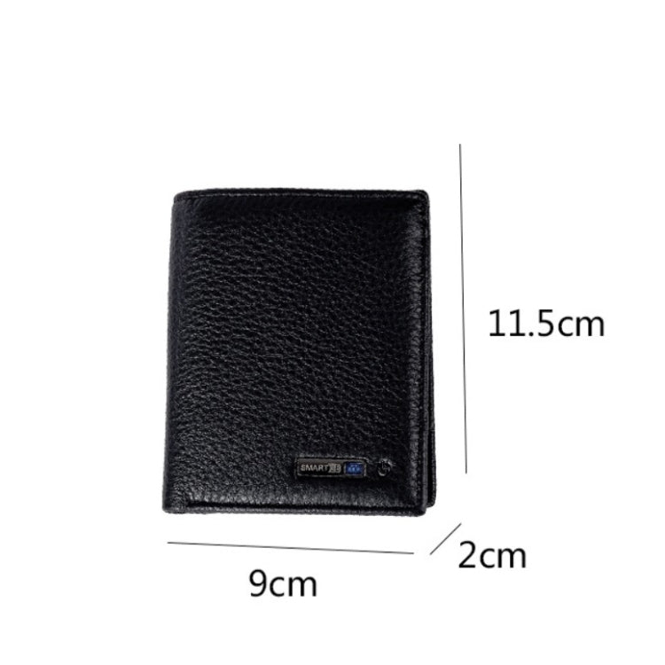 Vertical Wallet Smart Bluetooth Anti-Lost Anti-Theft Leather Bag, Style:Smart(Blue) - Antimagnetic RFID Package by PMC Jewellery | Online Shopping South Africa | PMC Jewellery | Buy Now Pay Later Mobicred