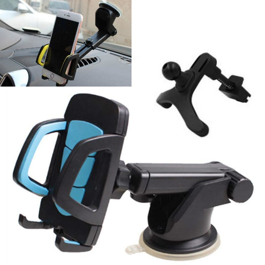 Car Phone Holder Car Air Outlet Mobile Phone Holder Suction Cup Navigation Instrument Panel General, Style:3 in 1(Blue) - Car Holders by PMC Jewellery | Online Shopping South Africa | PMC Jewellery