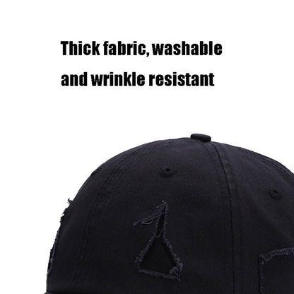 Washed Baseball Cap Casual Retro Shading Distress Torn Cap, Size:One Size(Dark Gray) - Peaked Cap by PMC Jewellery | Online Shopping South Africa | PMC Jewellery