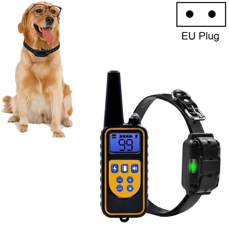 Bark Stopper Dog Training Device Dog Collar with Electric Shock Vibration Warning(EU Plug) - Training Aids by PMC Jewellery | Online Shopping South Africa | PMC Jewellery
