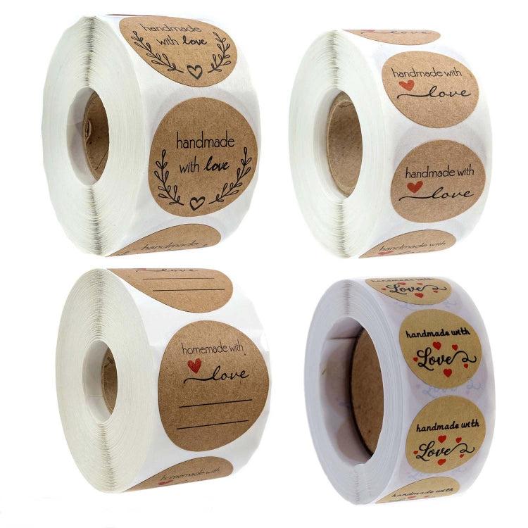 Kraft Paper Sealing Stickers Handmade Baking Labels Holiday Gift Packaging Decoration, Size: 2.5cm/1inch(B-05) - Sticker & Tags by PMC Jewellery | Online Shopping South Africa | PMC Jewellery