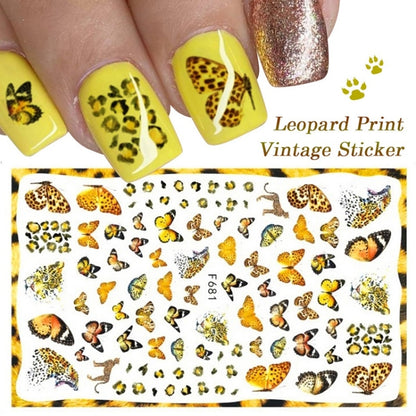 10pcs 3D Adhesive Butterfly Retro Rose Color Nail Art Sticker(F-680) - Nail Stickers by PMC Jewellery | Online Shopping South Africa | PMC Jewellery