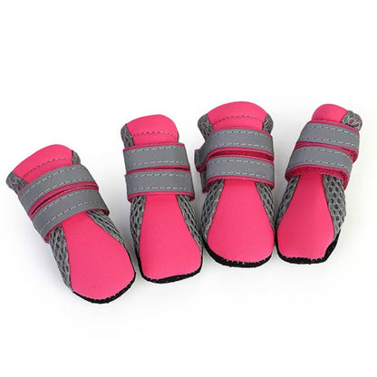 4 in 1 Pet Shoes Dog Shoes Walking Shoes Small Dogs Pet Supplies, Size: S(Pink) - Shoes by PMC Jewellery | Online Shopping South Africa | PMC Jewellery