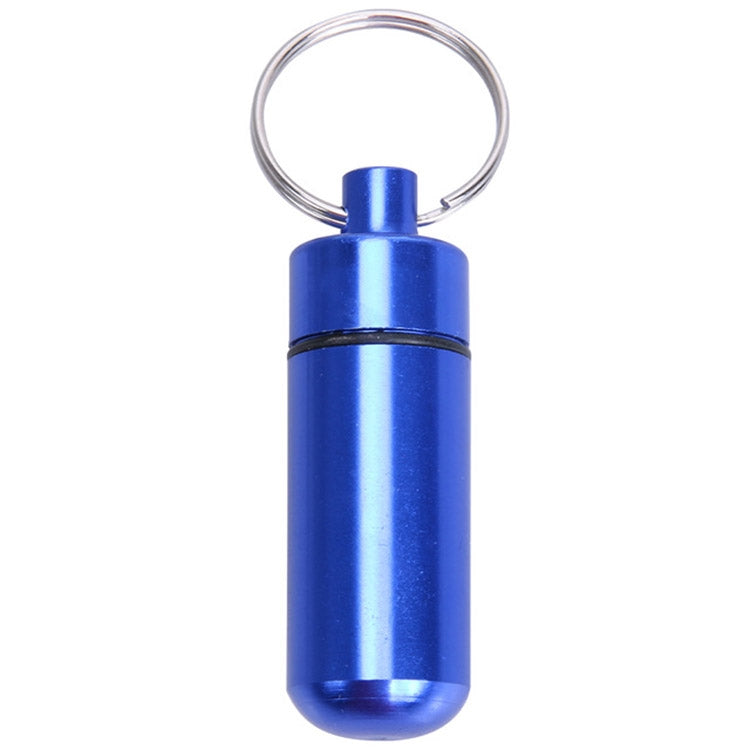 10pcs Portable Sealed Waterproof Aluminum Alloy First Aid Pill Bottle with Keychain(Blue) - Emergency Tools by PMC Jewellery | Online Shopping South Africa | PMC Jewellery