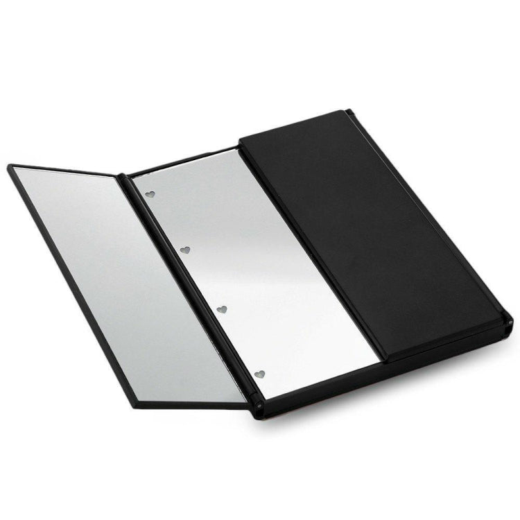 Tri-Fold Mirror LED 8 Lights Makeup Mirror(Black) - Mirror by PMC Jewellery | Online Shopping South Africa | PMC Jewellery