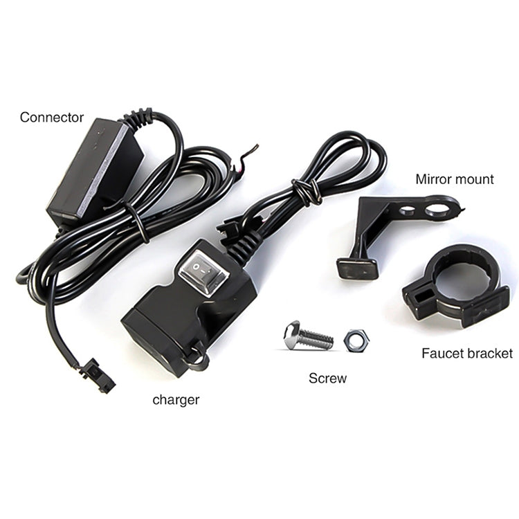 Dual USB Port 12V Waterproof Motorbike Motorcycle Handlebar Charger 5V 1A/2.1A Adapter Power Supply Socket for Phone Mobile - Electrical System by PMC Jewellery | Online Shopping South Africa | PMC Jewellery