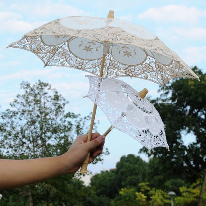 Wedding Bridal Lace Umbrella Shooting Props Wedding Supplies, Size: Length 26cm/ Diameter 29cm(White) - Umbrellas by PMC Jewellery | Online Shopping South Africa | PMC Jewellery