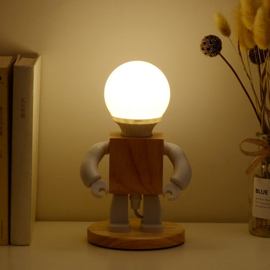 Solid Wood Robot Bedroom Bedside Simple Study Lamp Table Lamp, Style:Plug-in, CN Plug -  by PMC Jewellery | Online Shopping South Africa | PMC Jewellery