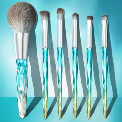 Makeup Brush Corn Silk Fiber Hair Can Washing Makeup Brush, Style:Green Loose Powder Brush+5 PCS Eye Shadow Brush - Makeup Brushes by PMC Jewellery | Online Shopping South Africa | PMC Jewellery