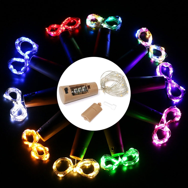 10 PCS LED Wine Bottle Cork Copper Wire String Light IP44 Waterproof Holiday Decoration Lamp, Style:2m 20LEDs(Four Colors Light) - Holiday Lights by PMC Jewellery | Online Shopping South Africa | PMC Jewellery