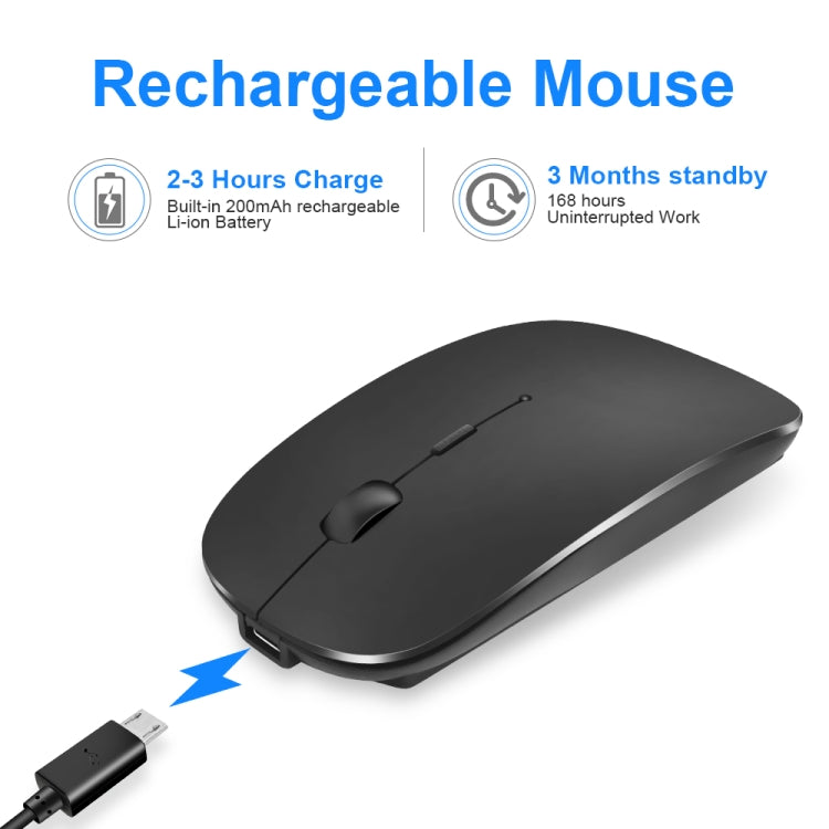 iMICE  E-1300 4 Keys 1600DPI Luminous Wireless Silent Desktop Notebook Mini Mouse, Style:Dual-modes Luminous Edition(Black) - Wireless Mice by iMICE | Online Shopping South Africa | PMC Jewellery