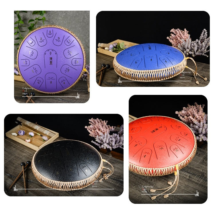 15-Tone Ethereal Drum 14-Inch Steel Tongue Drum Hollow Drum Sanskrit Drummer Disc(Blue) - Percussion Instruments by PMC Jewellery | Online Shopping South Africa | PMC Jewellery