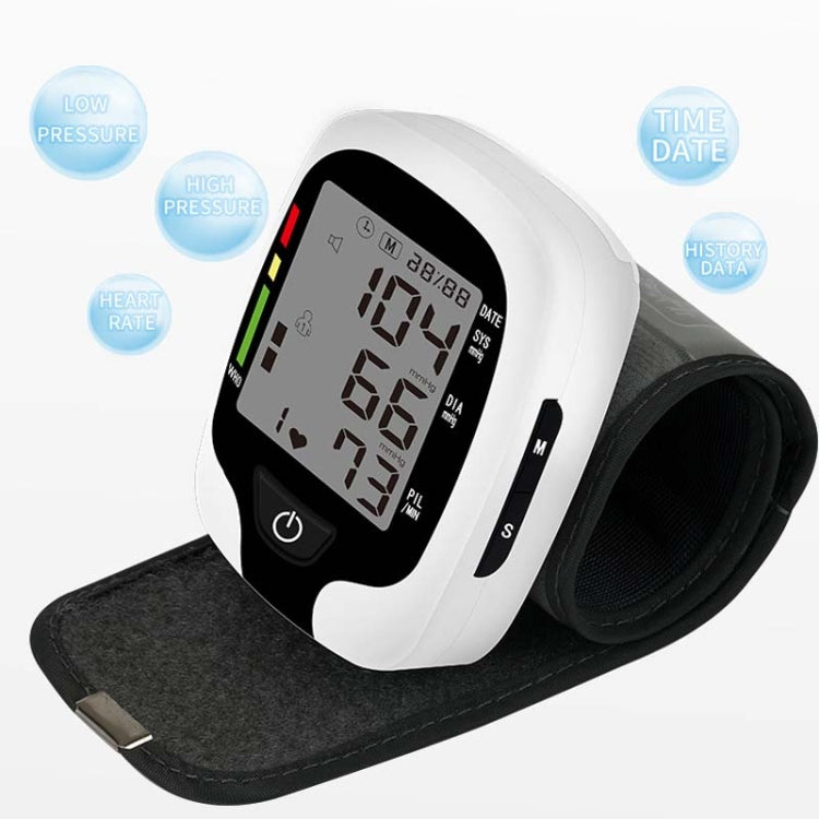 Wrist Type Electronic Blood Pressure Monitor Home Automatic Wrist Type Blood Pressure Measurement, Style: Live Voice Broadcast(White English) - Sphygmomanometer by PMC Jewellery | Online Shopping South Africa | PMC Jewellery