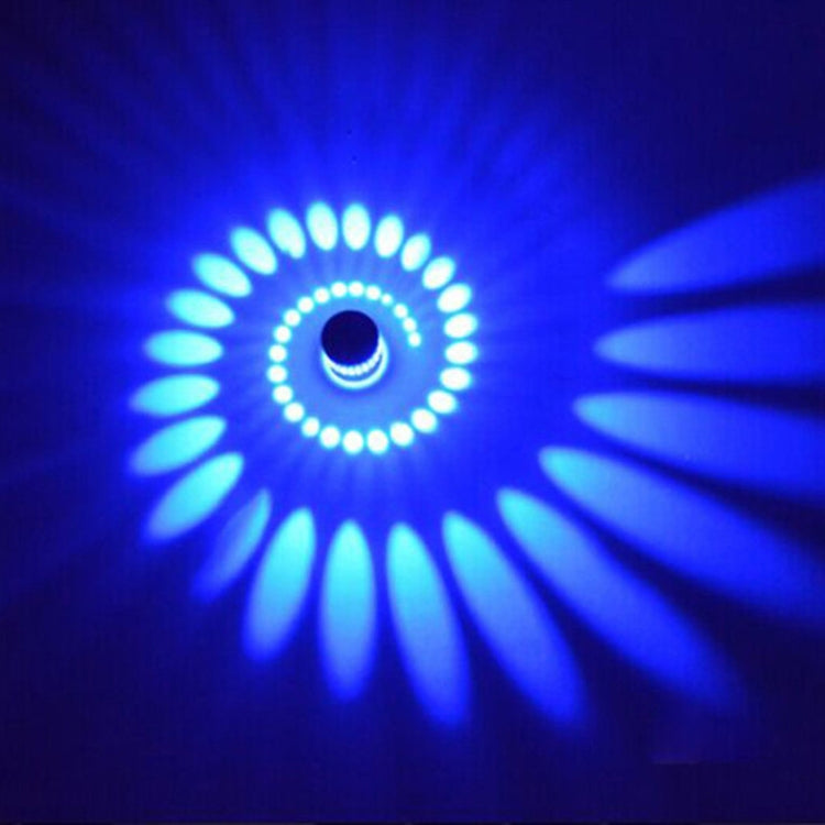 3W Modern Interior Creative Spiral Round Wall Lamp for Club, KTV, Corridor, Aisle, Background Wall Decoration Lamp Wall Mounted(Blue Light) -  by PMC Jewellery | Online Shopping South Africa | PMC Jewellery