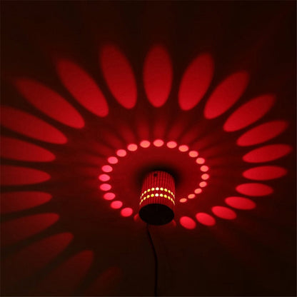 3W Modern Interior Creative Spiral Round Wall Lamp for Club, KTV, Corridor, Aisle, Background Wall Decoration Lamp Wall Mounted(Blue Light) -  by PMC Jewellery | Online Shopping South Africa | PMC Jewellery