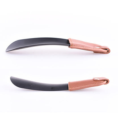 AD201 Portable Short Leather Shoehorn(Black) - Shoe Puller by PMC Jewellery | Online Shopping South Africa | PMC Jewellery