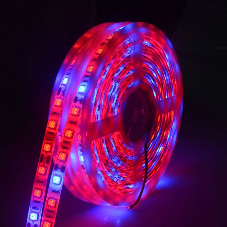 5m 300 LEDs SMD 5050 Full Spectrum LED Strip Light Fitolampy Grow Lights for Greenhouse Hydroponic Plant Waterproof(5 Red 1 Blue) - LED Grow Lights by PMC Jewellery | Online Shopping South Africa | PMC Jewellery