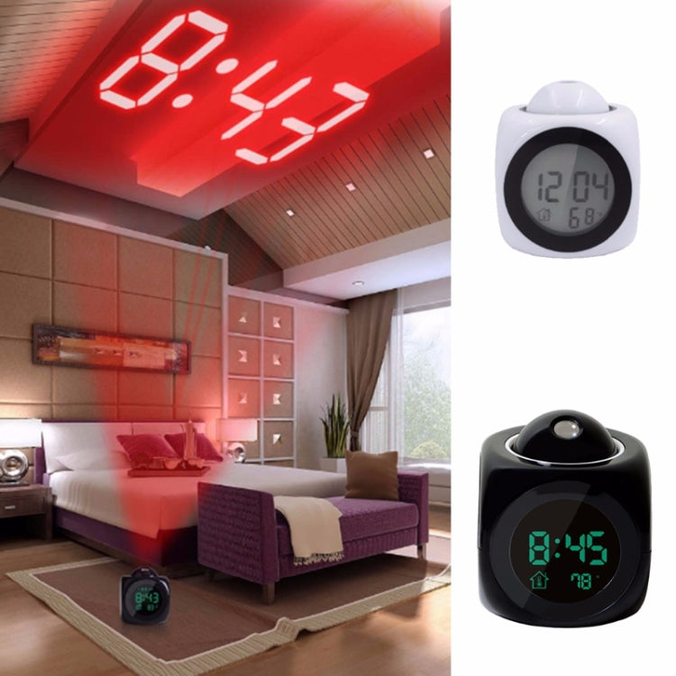 Multi-function LED Projection Alarm Clock Voice Talking Clock, Specification:White without USB cable - Wall Clock by PMC Jewellery | Online Shopping South Africa | PMC Jewellery