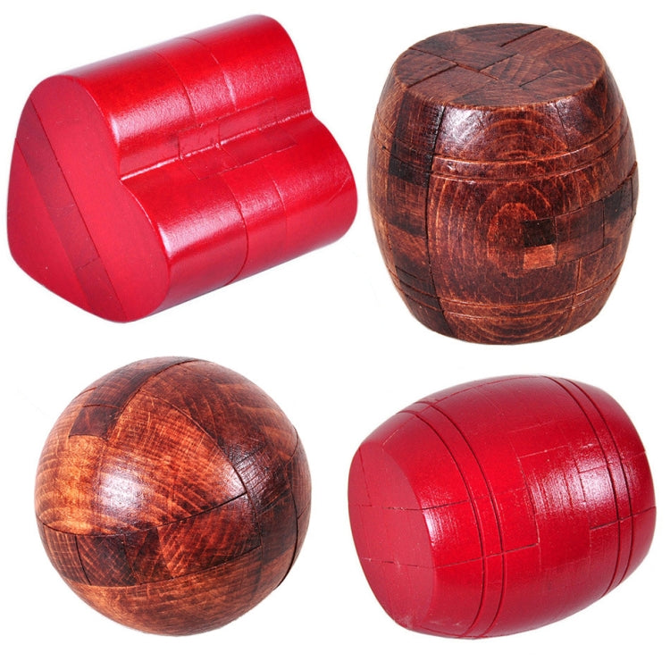 Adult Wooden Intelligence Toys Classical Toys Luban Lock, Colour: Red Barrel - Math Toys by PMC Jewellery | Online Shopping South Africa | PMC Jewellery