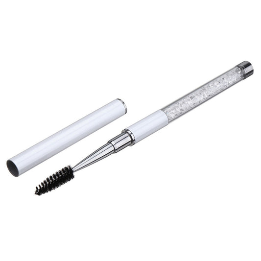 5 PCS Plastic Pole Eyelash Brush Rhinestone Pole With Pen Sleeve Spiral Eyelash Brush(White) - Eyes by PMC Jewellery | Online Shopping South Africa | PMC Jewellery