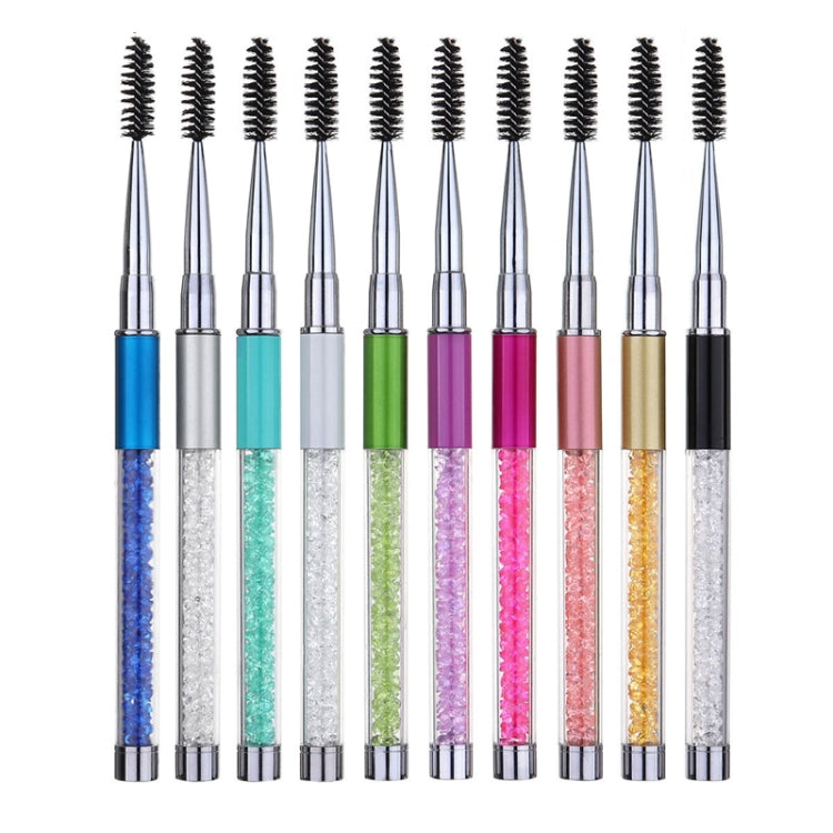 5 PCS Plastic Pole Eyelash Brush Rhinestone Pole With Pen Sleeve Spiral Eyelash Brush(White) - Eyes by PMC Jewellery | Online Shopping South Africa | PMC Jewellery