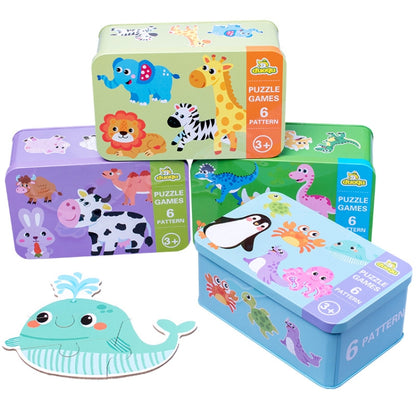 DUOQU Children Early Education Picture Puzzle Toy Box Set(Wild Animal) - Puzzle Toys by PMC Jewellery | Online Shopping South Africa | PMC Jewellery