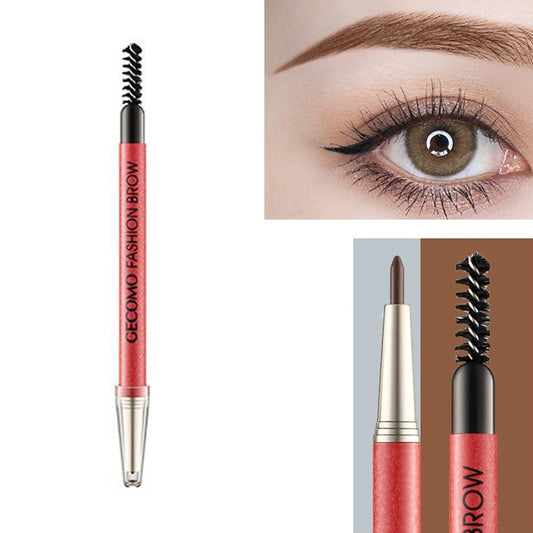 GECOMO 2 Set Automatic Rotation Double-Headed Eyebrow Pencil With Eyebrow Card And Replacement Refills Waterproof And Non-Smudged(2 Dream Brown) - Eyes by PMC Jewellery | Online Shopping South Africa | PMC Jewellery