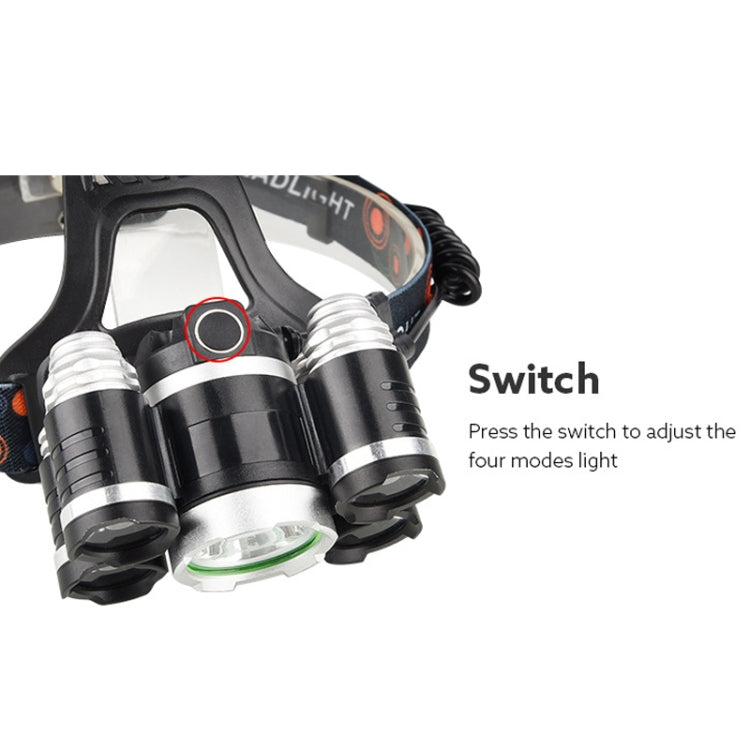 Outdoor Glare Rechargeable LED Headlight High Power Outdoor Lighting Fishing Light, Style: Zoom (With Batteries And USB Cable) - Headlamp by PMC Jewellery | Online Shopping South Africa | PMC Jewellery