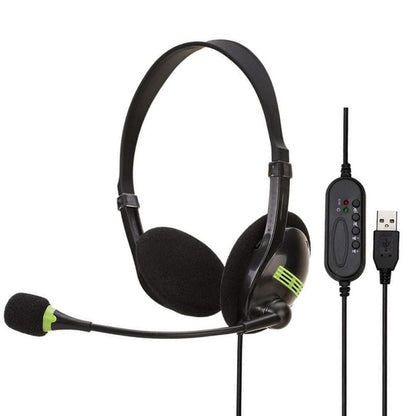 Computer USB Interface Headphone Aviation Headset with Microphone - Multimedia Headset by PMC Jewellery | Online Shopping South Africa | PMC Jewellery