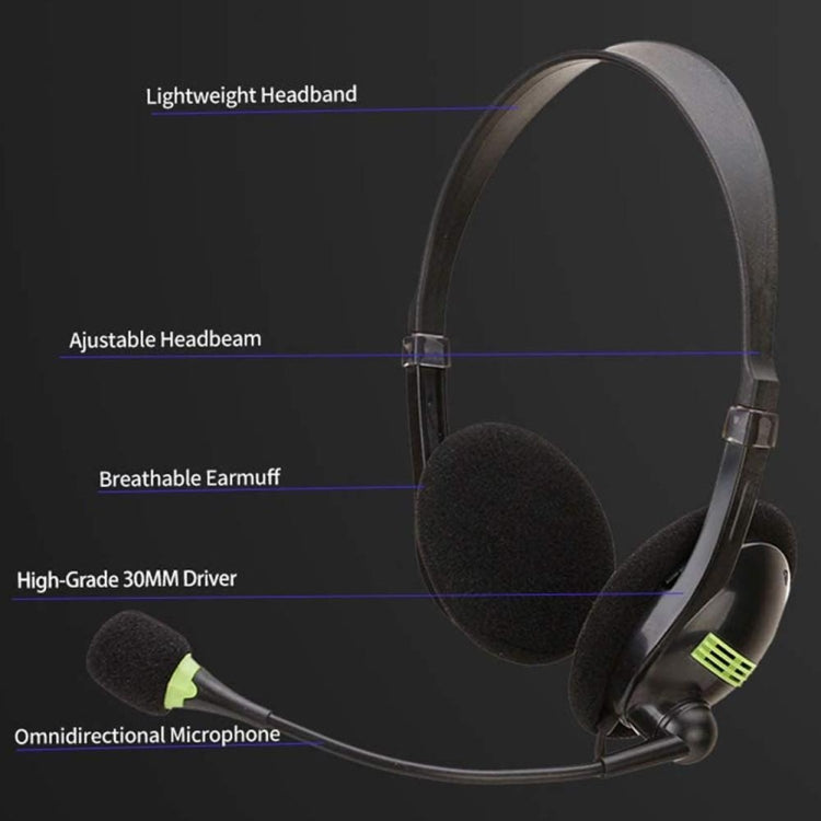 Computer USB Interface Headphone Aviation Headset with Microphone - Multimedia Headset by PMC Jewellery | Online Shopping South Africa | PMC Jewellery