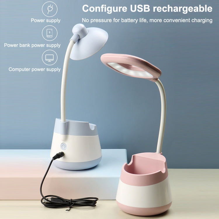 USB Charging LED Desk Light Eye Protection Lamp with Pen Holder and Phone Holder(CS276-4 Black) -  by PMC Jewellery | Online Shopping South Africa | PMC Jewellery