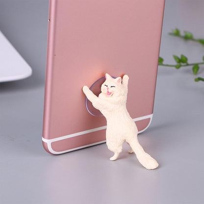 60 PCS Sucker Design Cute Cat Smartphone Holder(White) - Desktop Holder by PMC Jewellery | Online Shopping South Africa | PMC Jewellery