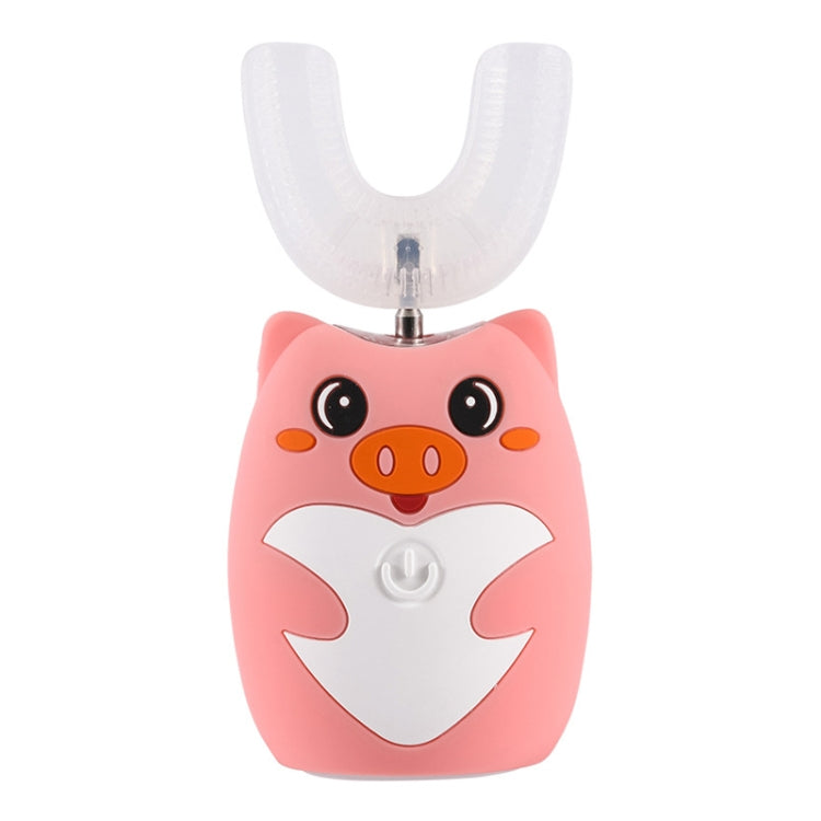 JY968 Children Automatic Intelligent Ultrasonic Voice Broadcast Mouth U-Shaped Electric Toothbrush, Product specifications: Pig 2-6 years old(Pink) - Toothbrushes by PMC Jewellery | Online Shopping South Africa | PMC Jewellery