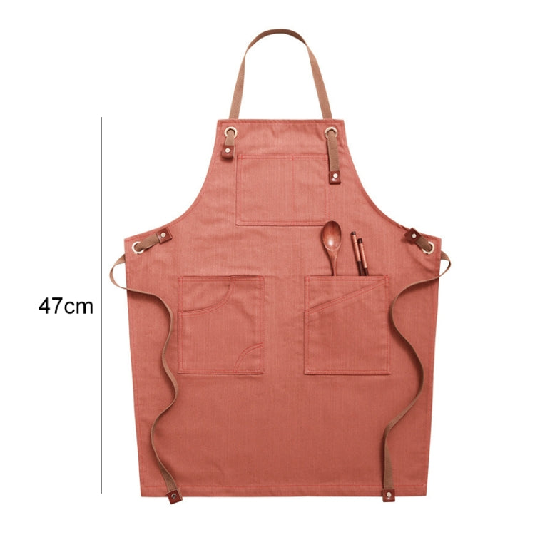 Household Denim Apron Barista Floral Tea Shop Barber Work Clothes, Specification: for Children 47cm(Brick Color) - Aprons & Caps by PMC Jewellery | Online Shopping South Africa | PMC Jewellery