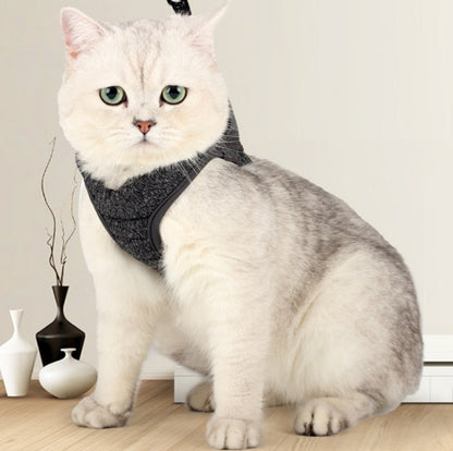 Cat Leash Pet Chest Harness Leash, Size: L(Grey) - Leashes by PMC Jewellery | Online Shopping South Africa | PMC Jewellery