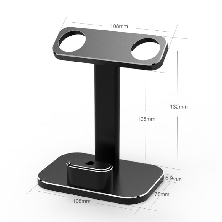 XMJ-003 Multifunctional Metal Desktop Stand Wireless Charging Stand for iWatch / iPods(Noble Silver) - Desktop Holder by PMC Jewellery | Online Shopping South Africa | PMC Jewellery