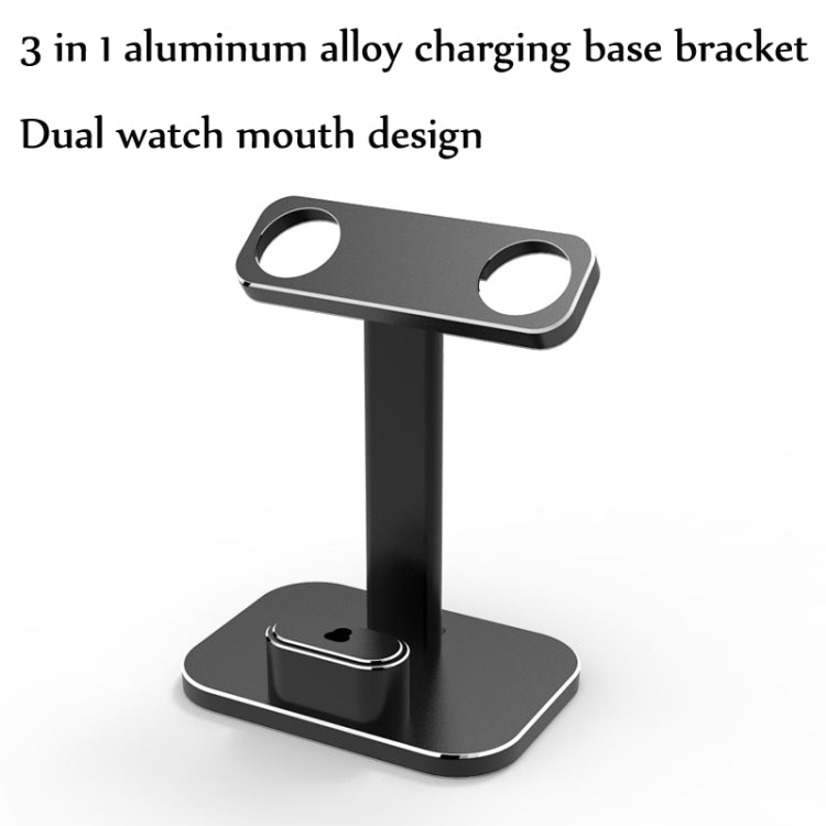 XMJ-003 Multifunctional Metal Desktop Stand Wireless Charging Stand for iWatch / iPods(Noble Silver) - Desktop Holder by PMC Jewellery | Online Shopping South Africa | PMC Jewellery