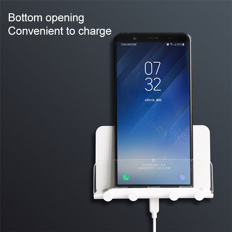 Free Punching Wall Phone Holder Wall-Mounted Charging Base Bracket(White) - Hand-Sticking Bracket by PMC Jewellery | Online Shopping South Africa | PMC Jewellery