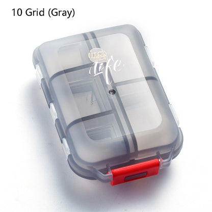 Mizi Small Pill Box Portable Dispensing Medicines Boxes, Colour: 10 Grid (Gray) - Pill Boxes by PMC Jewellery | Online Shopping South Africa | PMC Jewellery