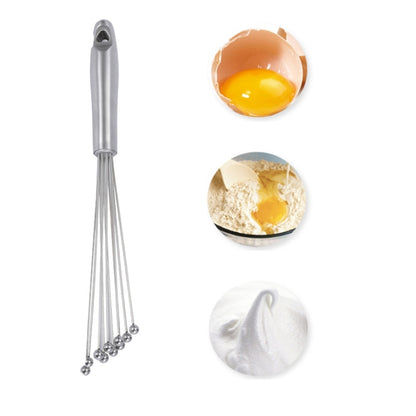 2 PCS Manual Whisk Stainless Steel Glass Bead Egg Whisk Kitchen Household Hand-Held Baking Tools  Type C 12 inch - Stirrer & Squeezer by PMC Jewellery | Online Shopping South Africa | PMC Jewellery